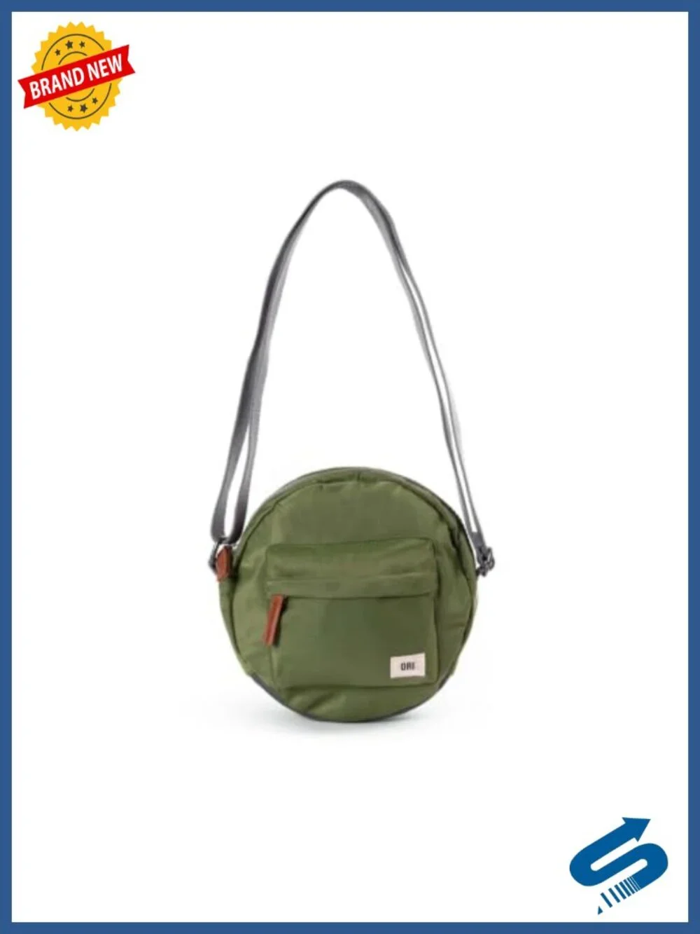 Weatherproof Nylon Crossbody Bag with Chunky Zippers - Circle Shape